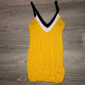 Gold, black and white tank top